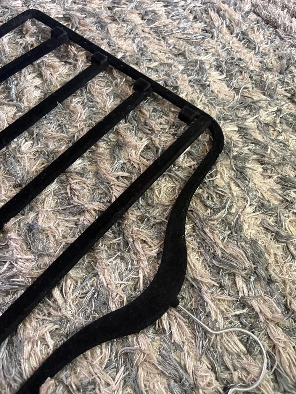 Black Velvet Multi-Bar Scarf & Tie Hangers - Set of 5
